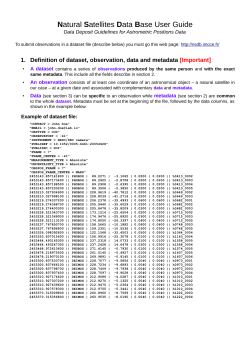 Natural Satellites Data Base User Guide - NSDB
