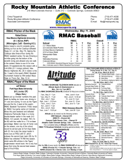 2005 Final Press Release - Rocky Mountain Athletic Conference
