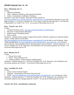 APUSH Calendar Oct. 14