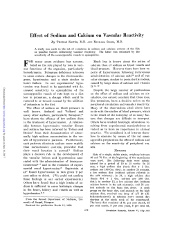 Effect of Sodium and Calcium on Vascular Reactivity