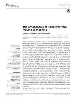 The ontogenesis of narrative: from moving to meaning