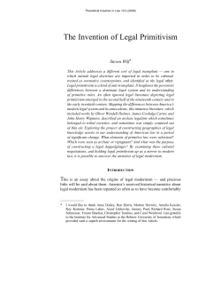 The Invention of Legal Primitivism