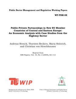 Public-Private Partnerships in New EU Member Countries of Central