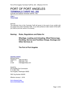2016 Tariff - Port of Port Angeles