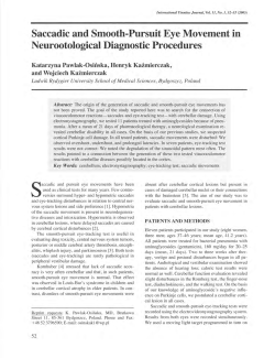 Saccadic and Smooth-Pursuit Eye Movement in Neurootological