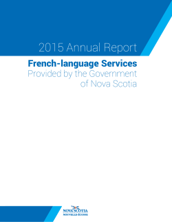2015 Annual Report: French-language Services Provided by the