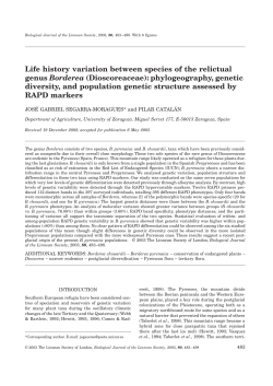 Life history variation between species of the