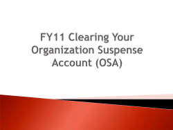 Clearing Organization Suspense Accounts