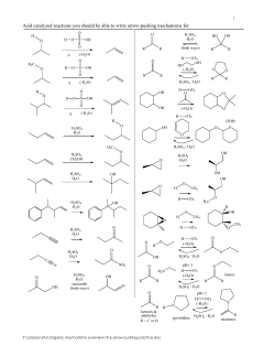 Acid catalyzed reactions you should be able to write arrow