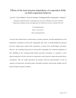 Effects of the local structure dependence of evaporation fields on