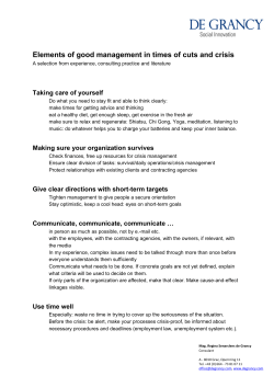 Elements of good management in times of cuts and crisis