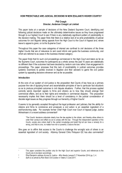 How Predictable Are Judicial Decisions In NZ`s Higher Courts