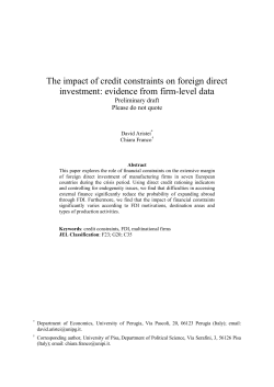The impact of credit constraints on foreign direct investment
