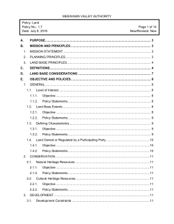 MEEWASIN VALLEY AUTHORITY Policy: Land Policy No.: 1.7 Page