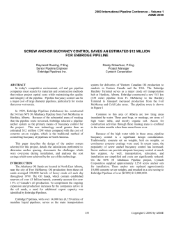 Screw Anchor Buoyancy Control Saves $12 Million