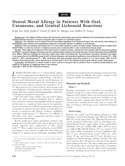 Dental Metal Allergy in Patients With Oral, Cutaneous, and Genital