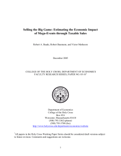 Selling the Big Game: Estimating the Economic Impact of Mega