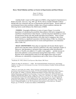 1 Heavy Metal Pollution and Race as Factors in Hypertension and
