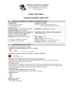 Safety Data Sheet Sunsine Insoluble Sulfur
