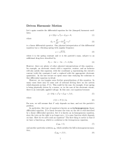 Driven Harmonic Motion