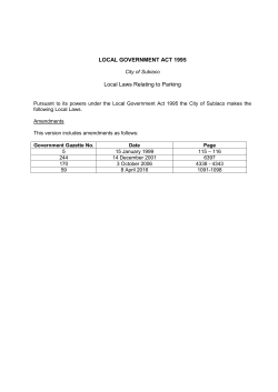 City of Subiaco Parking Facilities Local Laws Amendment