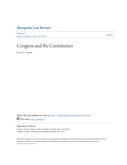 Congress and the Constitution - Marquette Law Scholarly Commons