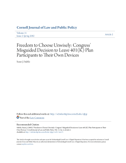 Freedom to Choose Unwisely: Congress&acirc;&bull;Ž Misguided Decision to