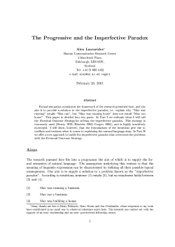 The Progressive and the Imperfective Parado8 Alex Lascarides
