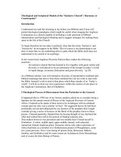 Inclusive Church - the Anglican Church of Canada