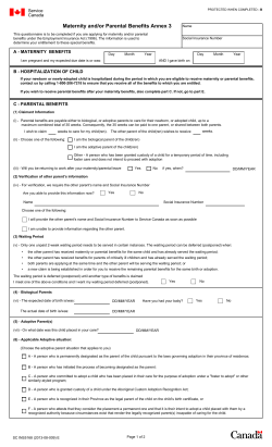 sickness, maternity or parental benefits annex 3