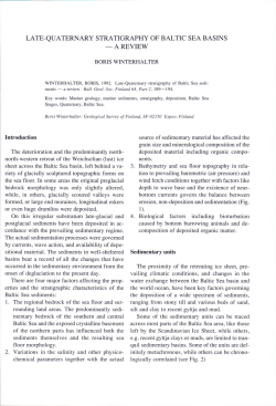 late-quaternary stratigraphy of baltic sea basins