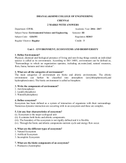 3 Unit I – ENVIRONMENT, ECOSYSTEMS AND BIODIVERSITY 1