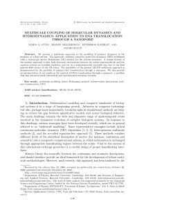 MULTISCALE COUPLING OF MOLECULAR DYNAMICS AND