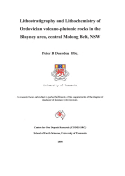Lithostratigraphy and Lithochemistry of Ordovician volcano