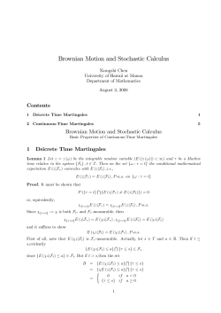 Brownian Motion and Stochastic Calculus