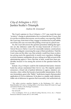 City of Arlington v. FCC: Justice Scalia`s Triumph