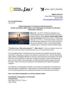 National Geographic Live Presents Untamed Antarctica Climber and