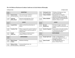 The 3rd Edition of Bucharest Graduate Conference in Early Modern