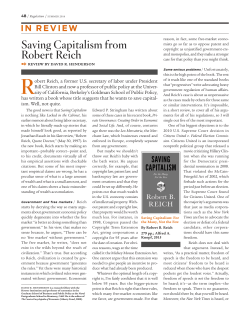 Saving Capitalism from Robert Reich