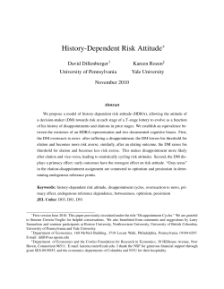 History-Dependent Risk Attitude - David Levine`s Economic and