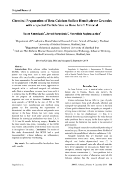 Chemical Preparation of Beta Calcium Sulfate Hemihydrate