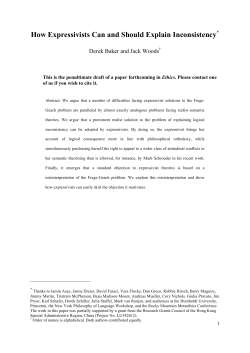 How Expressivists Can and Should Explain Inconsistency*