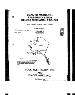 t COAL TO METHANOL FEASIBILITY STUDY BELUGA METHANOL