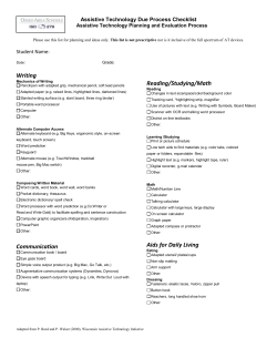 Assistive Technology Checklist