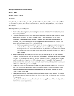 Monsignor Doyle Council General Meeting March 9, 2016 Meeting