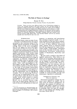The Role of Theory in Ecology1