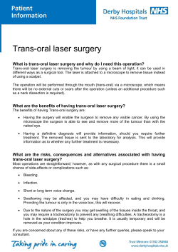 Trans-Oral Laser Surgery - Derby Teaching Hospitals NHS