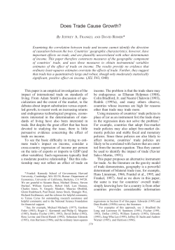 Does Trade Cause Growth? - University of California, Berkeley