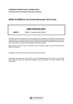 Mark Scheme - Cambridge International Examinations