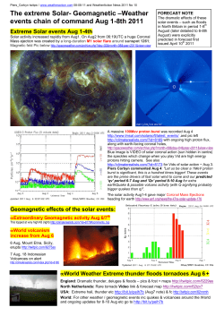 The extreme Solar- Geomagnetic &ndash;Weather events